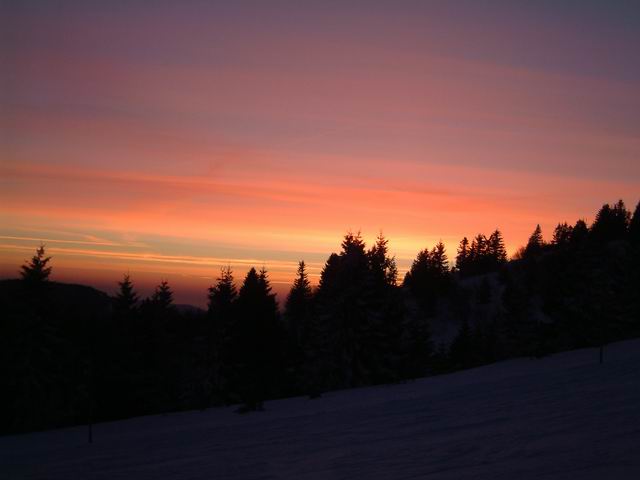 Roter Abendhimmel am Seebuck