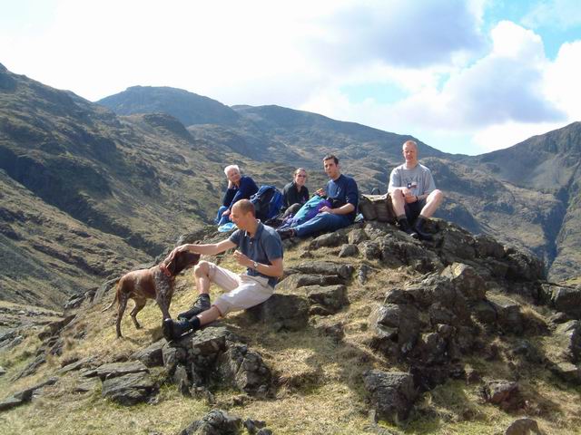 Taking a rest at Sty Head