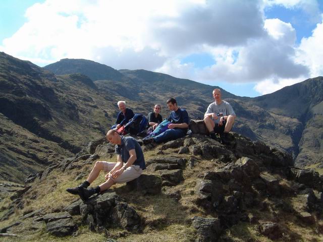 Taking a rest at Sty Head