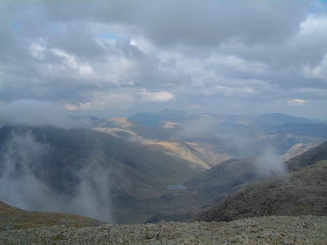 Clouds closing in on Scafell Pike