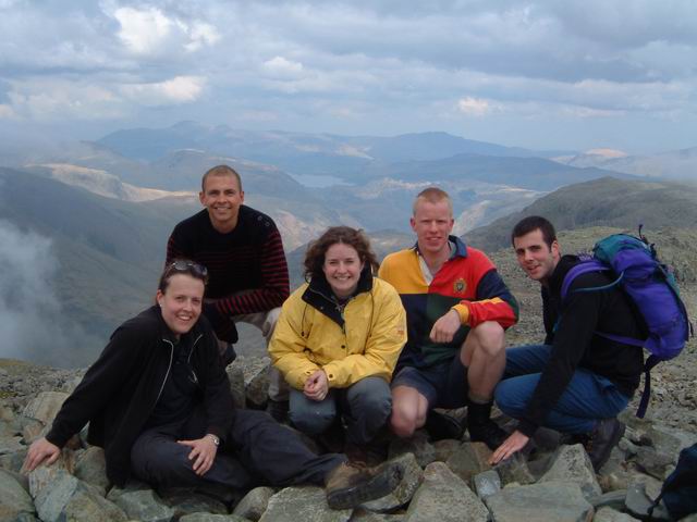 At the top of Scafell Pike