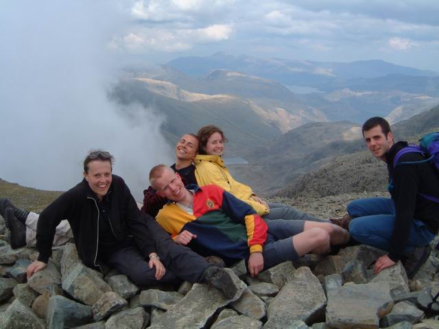 At the top of Scafell Pike