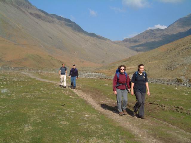 Descending from Scafell Pike