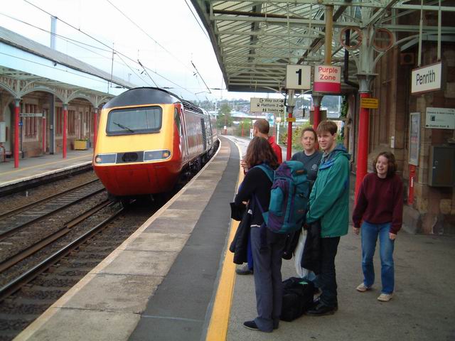 Train arriving at Penrith Station