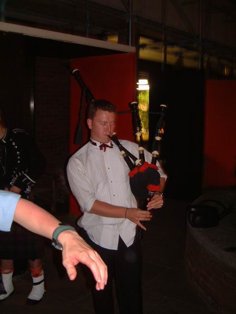 Breck playing the Pipes