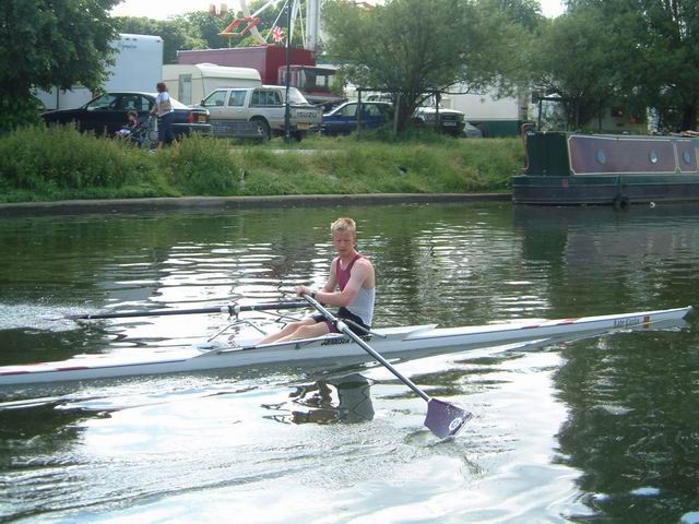 Sculling - Konrad on the Cam